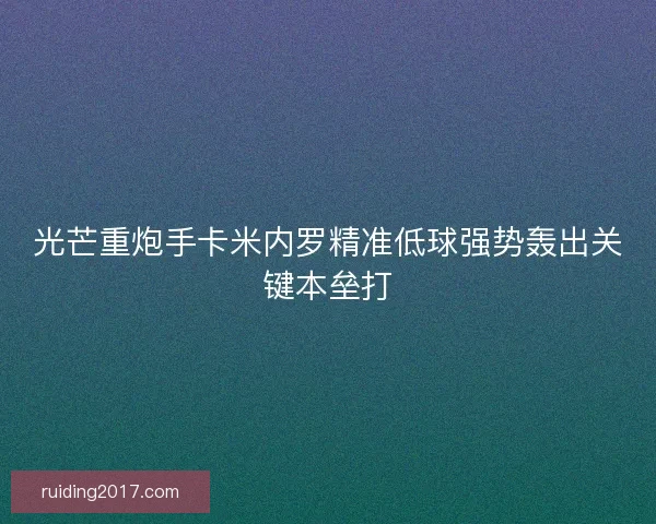 光芒重炮手卡米内罗精准低球强势轰出关键本垒打